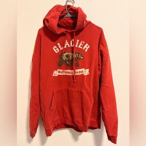Glacier National Park Red Hoodie Size XL